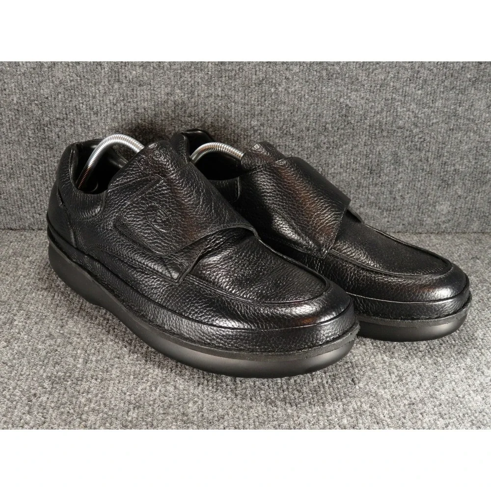 Propet Shoes Men's Black Leather Strap Slip On Loafers Size 14 M Comfort M5015